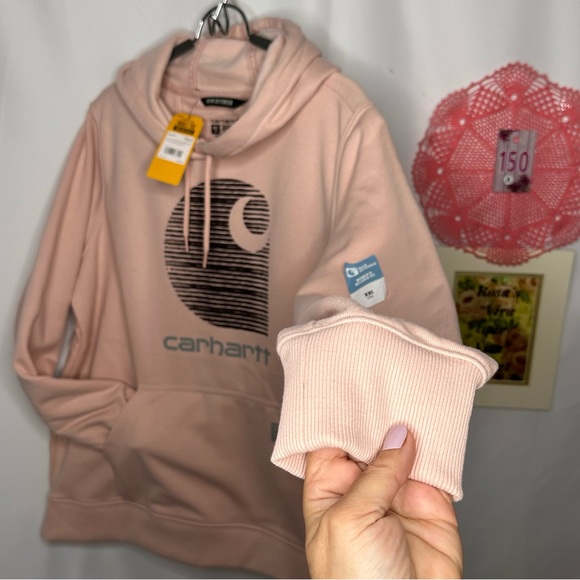 NWT Carhartt Rain Defender Relaxed Fit Midweight C Logo Graphic Ash RoseSize XXL - Picture 7 of 12